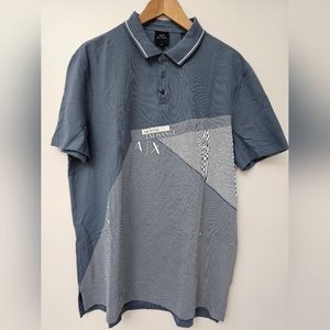 Armani Exchange  A|E  Short Sleeve Polo, Color light blue, Size XL